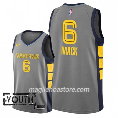 Maglia NBA Memphis Grizzlies Shelvin Mack 6 2018-19 Nike City Edition Grigio Swingman - Bambino